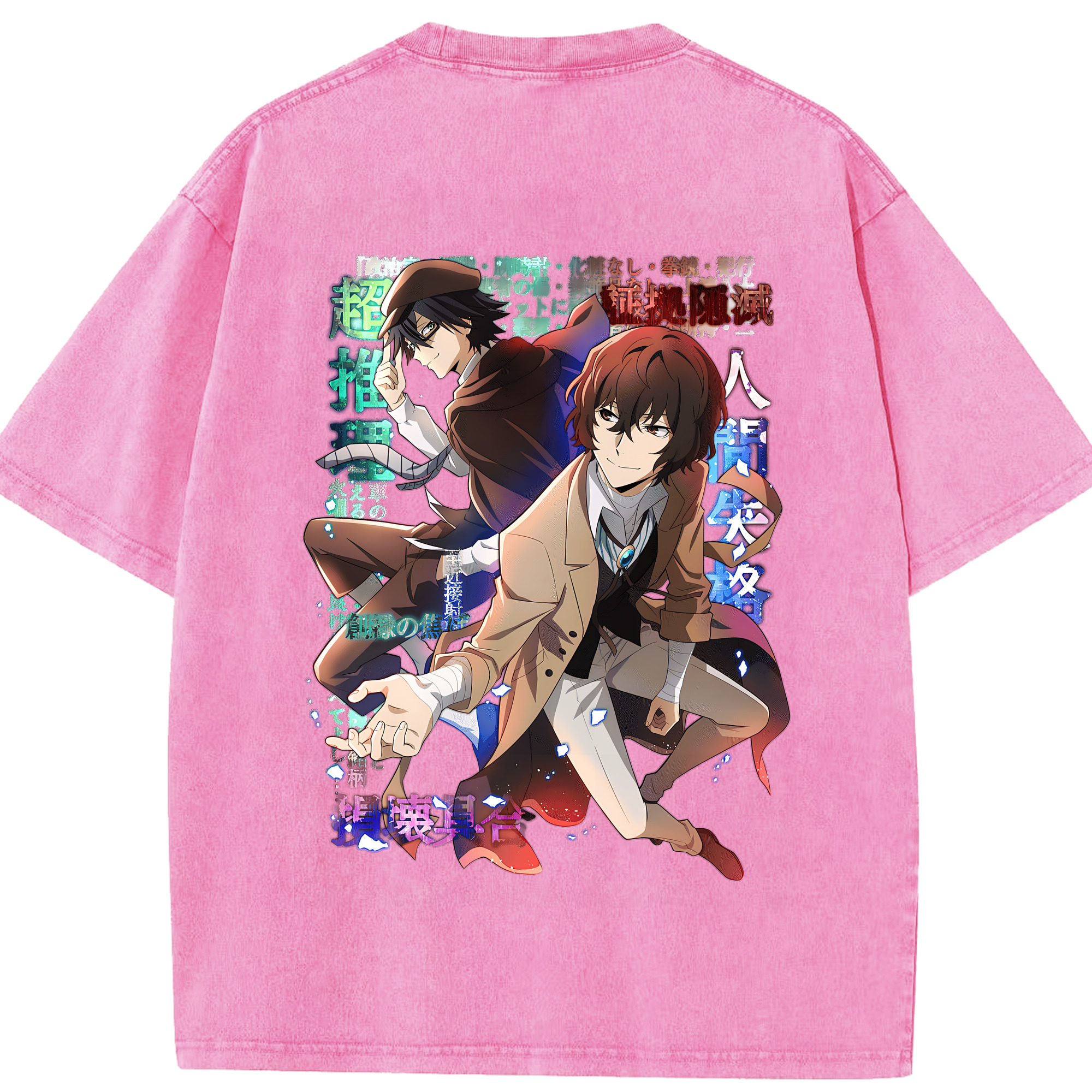 （画像用） 文豪ストレイドッグス Bungo Stray Dogs 綿100% ヴィンテージ風 半袖Tシャツ（背面プリント）